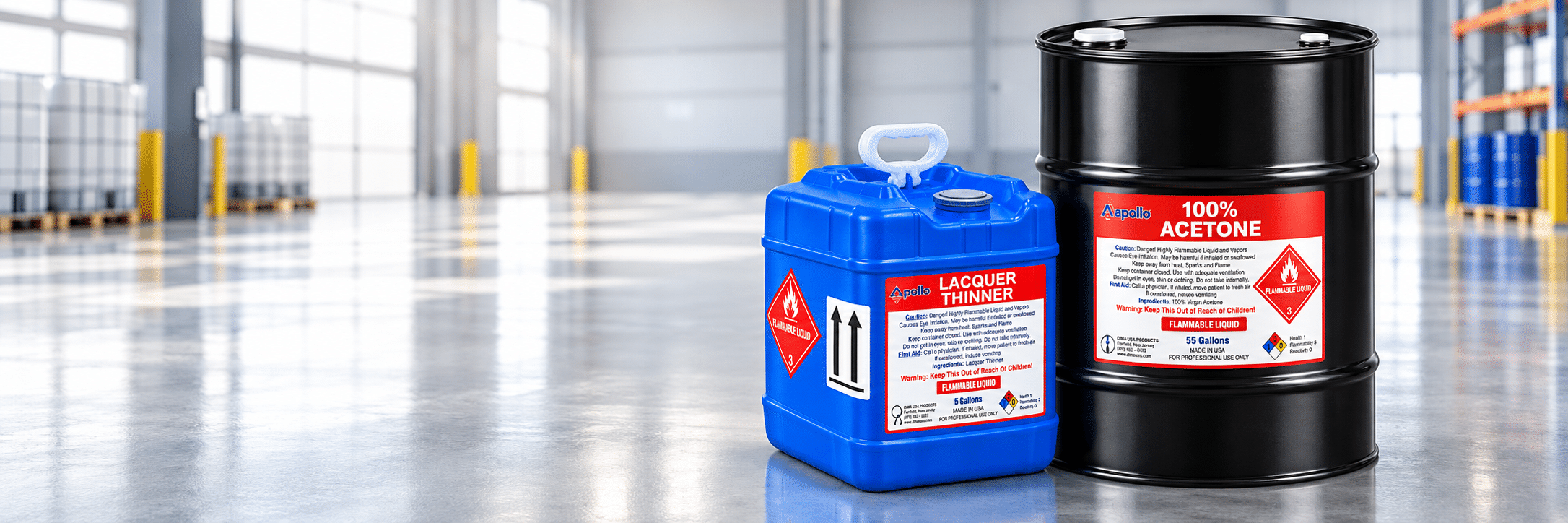 Apollo chemical supply drums and commercial containers